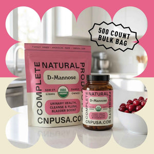 D Mannose 520mg Capsules - Organic D Mannose Supplement for UT Support, Urinary Tract Bladder Health Pills, Plant Based Formula, Vegan Non GMO, No Fillers, 500 Capsule Count Made USA Certified Kosher