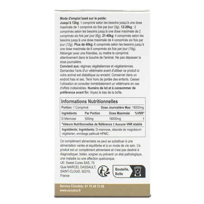 D-Mannose Pet Tablets for Cats & Dogs by SC Nutra