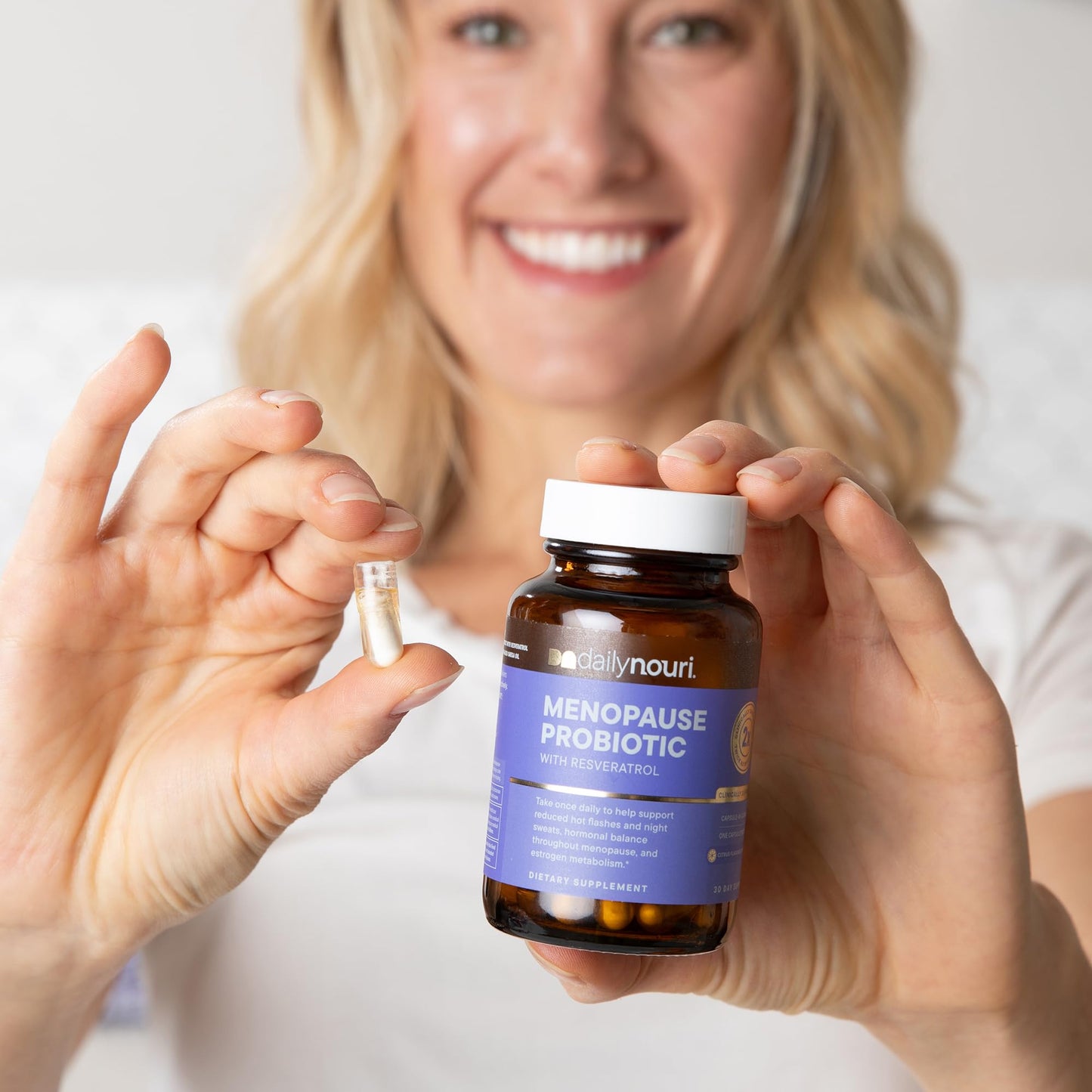 Daily Nouri Menopause Probiotics for Women | Hormonal Balance, Hot Flashes, Night Sweats & Gut Health | 3 Clinically Studied Strains - PrimeBioHealth - canada supplements