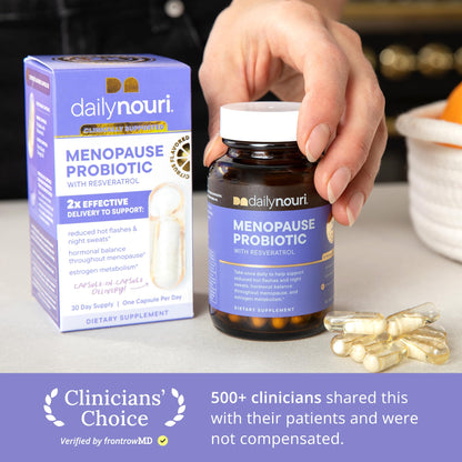 Daily Nouri Menopause Probiotics for Women | Hormonal Balance, Hot Flashes, Night Sweats & Gut Health | 3 Clinically Studied Strains - PrimeBioHealth - canada supplements