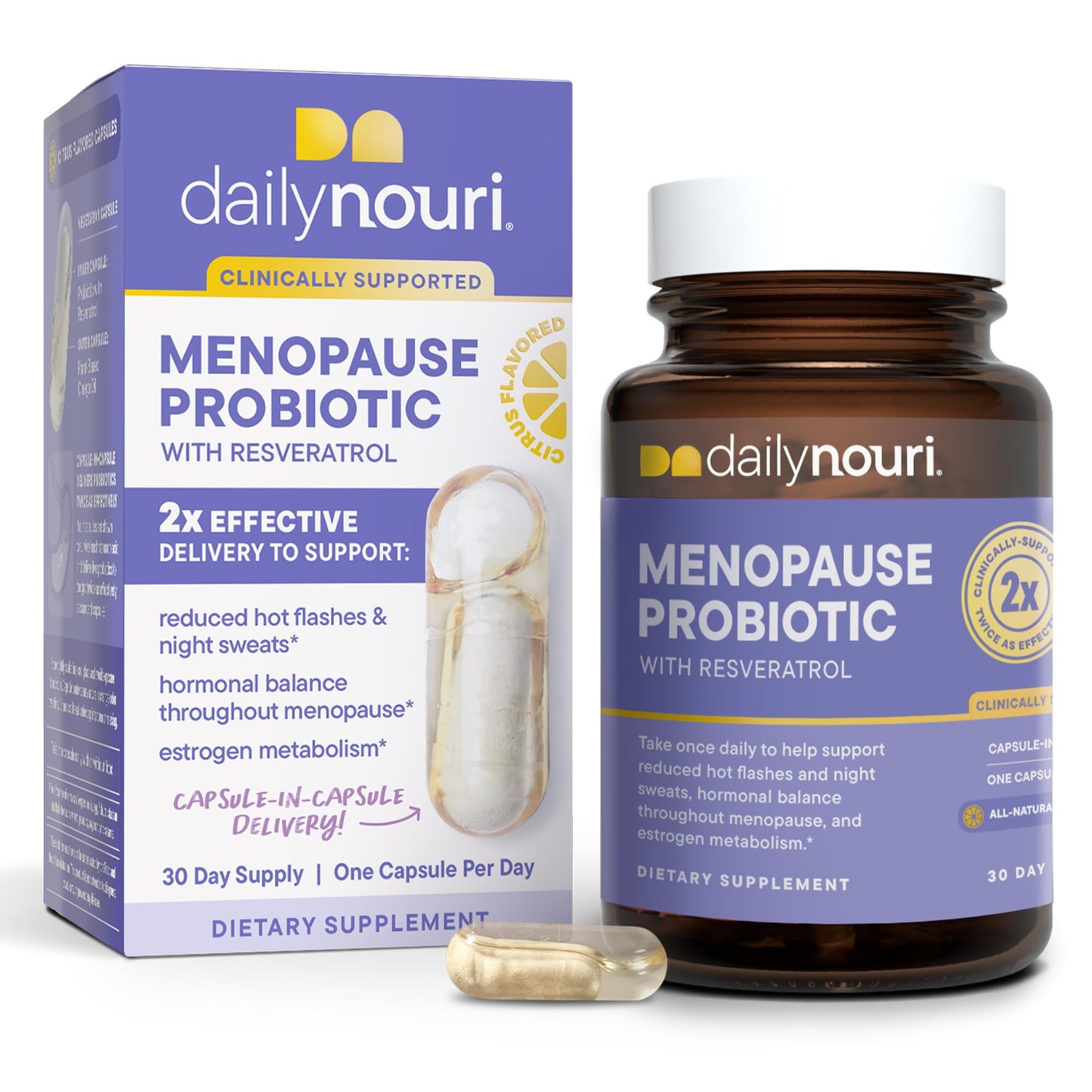 Daily Nouri Menopause Probiotics for Women | Hormonal Balance, Hot Flashes, Night Sweats & Gut Health | 3 Clinically Studied Strains - PrimeBioHealth - canada supplements