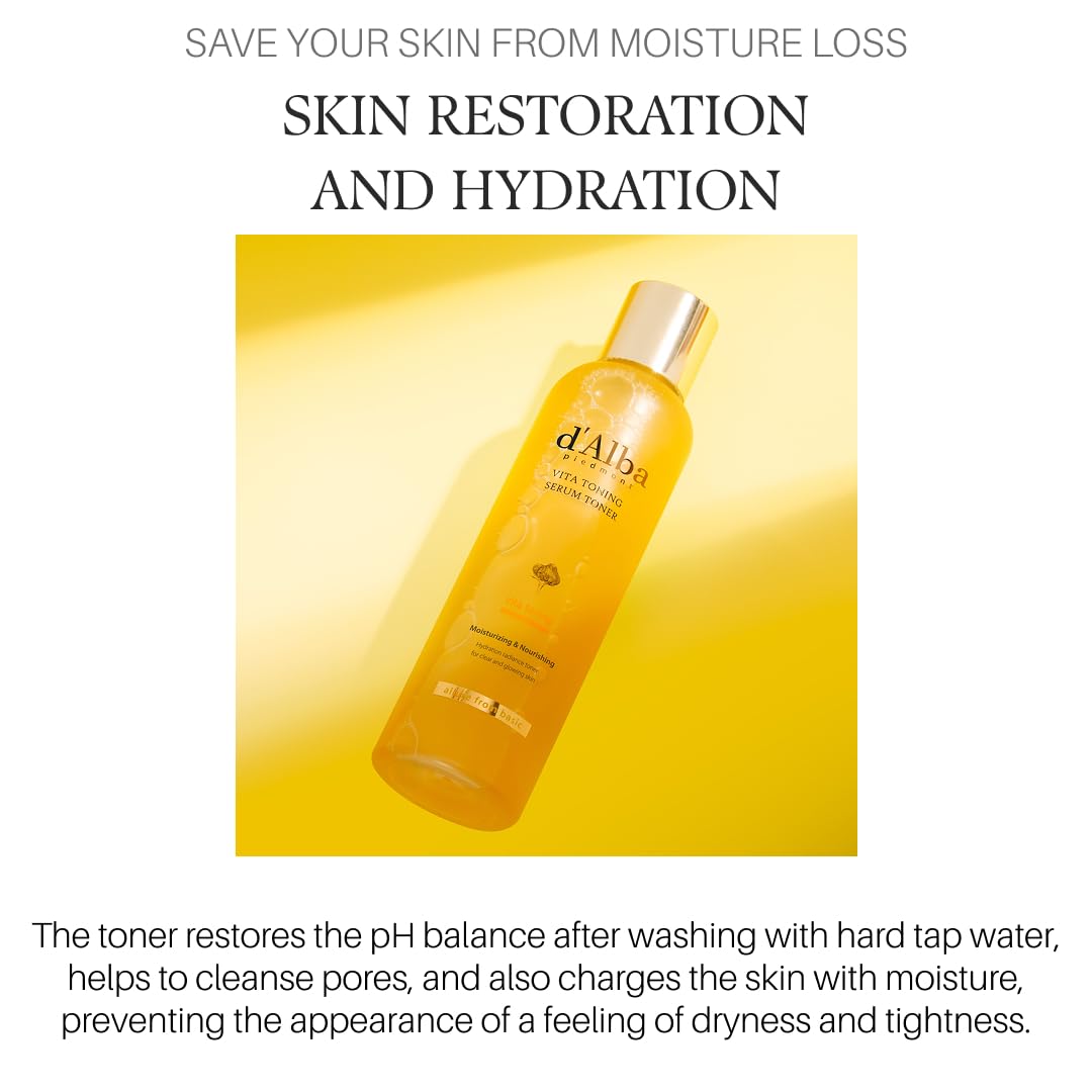 d'alba Piedmont White Truffle Vita Toning Serum Toner, Glass Skin with Double Vitamin Skincare, Face Moisturizer, (6.09 fl. oz) - PrimeBioHealth - canada supplements