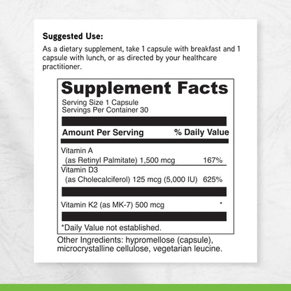DAVINCI Labs ADK - Helps Support Bone, Heart & Immune Health - Dietary Supplement with Vitamins A, D3 & K2 (as MK-7) - Vegetarian - PrimeBioHealth - canada supplements