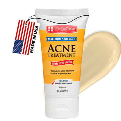 De La Cruz Sulfur Ointment - Cystic Acne Treatment for Face and Body - Daily 10 Min Spot Treatment Mask - Safe and Effective Game Changing Hormonal Acne - PrimeBioHealth - canada supplements