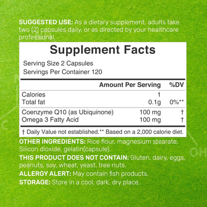 DEAL SUPPLEMENT CoQ10 100mg with Omega 3 100mg, 240 Capsules | Bioavailable Coenzyme Q10 Formula | Non-GMO - PrimeBioHealth - canada supplements