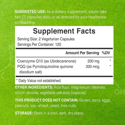 DEAL SUPPLEMENT CoQ10 200mg with PQQ 200mcg, 240 Veggie Capsules | Bioavailable Coenzyme Q10 Complex | Supports Heart, Energy & Brain Health | Antioxidant Support | Non-GMO - PrimeBioHealth - canada supplements