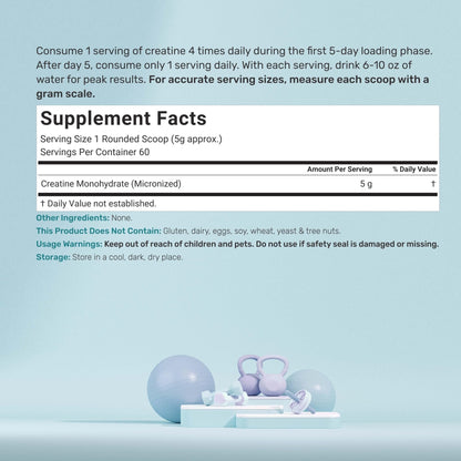 DEAL SUPPLEMENT Instant Creatine Monohydrate Powder, 5g Per Serving – 60 Servings | Micronized, Unflavored, Fast Absorbing Formula - PrimeBioHealth - canada supplements