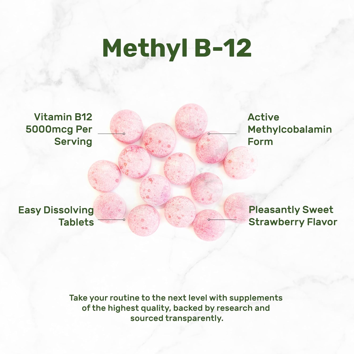 DEAL SUPPLEMENT Methyl B-12 Vitamins 5000 mcg Per Serving, 240 Tablets | Active Form - Strawberry Flavored - Vitamin B12 Supplement for Women & Men - GMO Free & Gluten Free - PrimeBioHealth - canada supplements