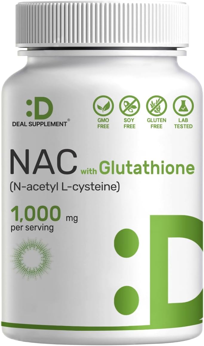 DEAL SUPPLEMENT NAC Supplement (N-Acetyl Cysteine) 1,000mg Per Serving with Reduced Glutathione, 240 Capsules – Antioxidant Support for Immune Health, Lung, & Liver Function - PrimeBioHealth - canada supplements