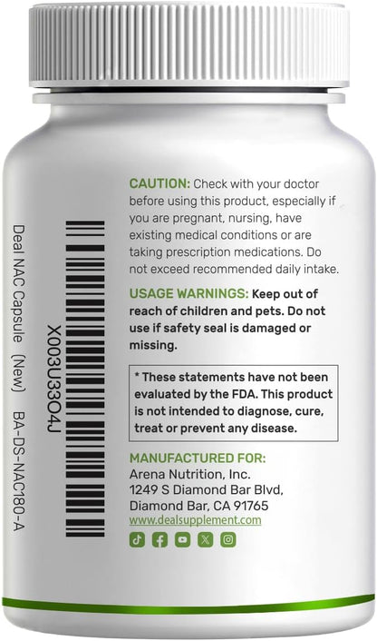DEAL SUPPLEMENT NAC Supplement (N-Acetyl Cysteine) 1,000mg Per Serving with Reduced Glutathione, 240 Capsules – Antioxidant Support for Immune Health, Lung, & Liver Function - PrimeBioHealth - canada supplements
