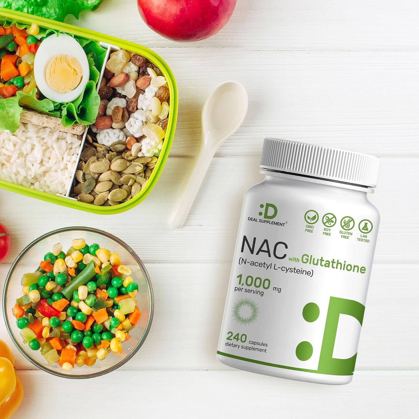 DEAL SUPPLEMENT NAC Supplement (N-Acetyl Cysteine) 1,000mg Per Serving with Reduced Glutathione, 240 Capsules – Antioxidant Support for Immune Health, Lung, & Liver Function - PrimeBioHealth - canada supplements