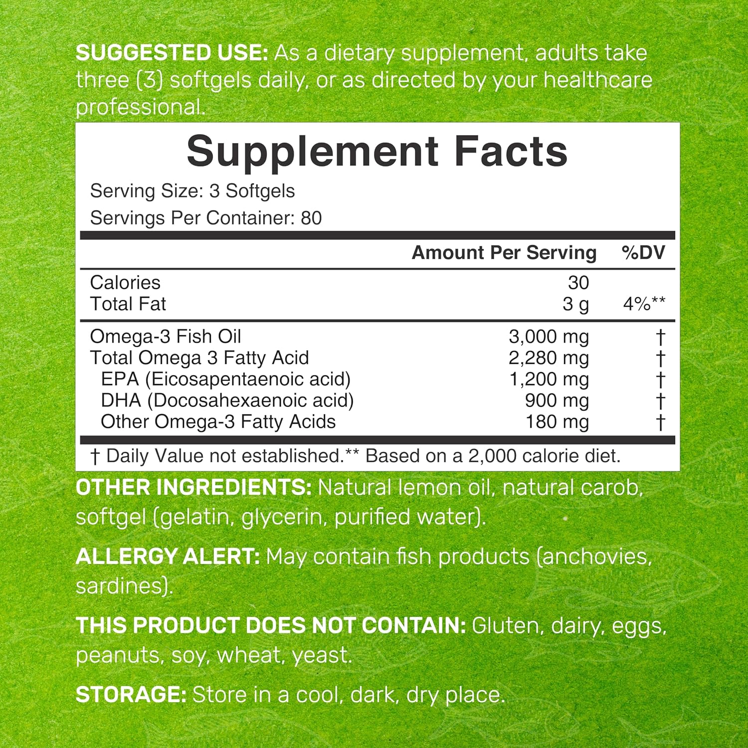 DEAL SUPPLEMENT Omega 3 Fish Oil Supplements, 3,000mg Per Serving, 240 Softgels – EPA 1,200mg + DHA 900mg – Burpless Pills, Lemon Flavored, Wild Caught – Brain & Heart Support – Mercury Free, Non-GMO - PrimeBioHealth - canada supplements
