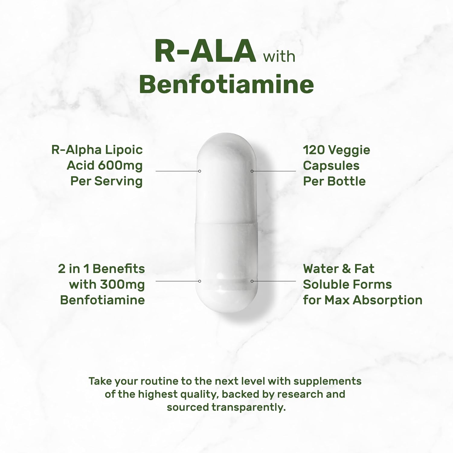 DEAL SUPPLEMENT R Alpha Lipoic Acid 600mg with Benfotiamine 300mg Per Serving, 120 Veggie Capsules – 200mg R-ALA Per Capsule – Antioxidant Supplement for Energy & Nervous System Support - PrimeBioHealth - canada supplements