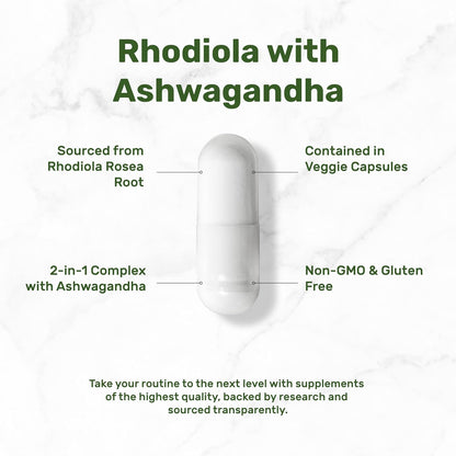 DEAL SUPPLEMENT Rhodiola Rosea with Ashwagandha, 240 Veggie Capsules – Rhodiola Rosea Supplement – Rhodiola & Ashwagandha Blend – Non-GMO - PrimeBioHealth - canada supplements