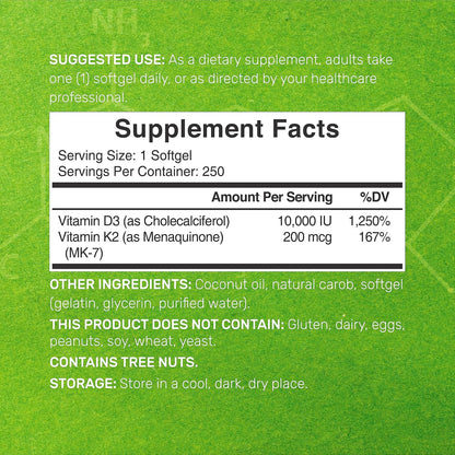 DEAL SUPPLEMENT Vitamin D3 10,000iu + K2 200mcg Softgels & Magnesium Complex Veggie Capsules Bundle – Essential Sunshine Vitamins with Coconut Oil – High Absorption Chelated Minerals, 10-in-1 - PrimeBioHealth - canada supplements