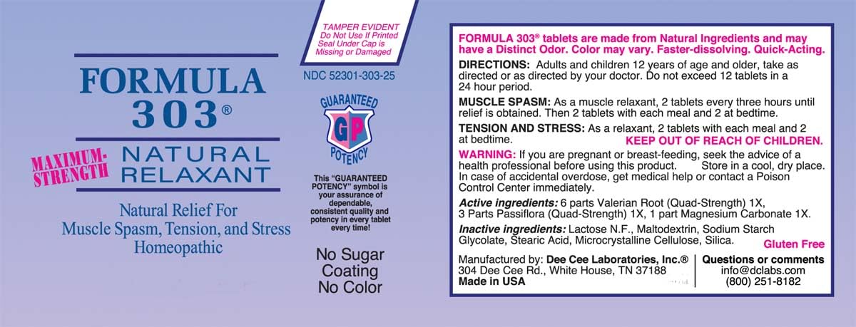 Dee CEE Labs Formula 303 Maximum Strength Tablets, 90 Tablets; All-Natural containing Magnesium for Sore Muscles - PrimeBioHealth - canada supplements