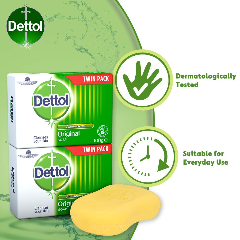 Dettol Anti Bacterial Original Soap 100g Twin Pack Dermatologically Tested - PrimeBioHealth - canada supplements