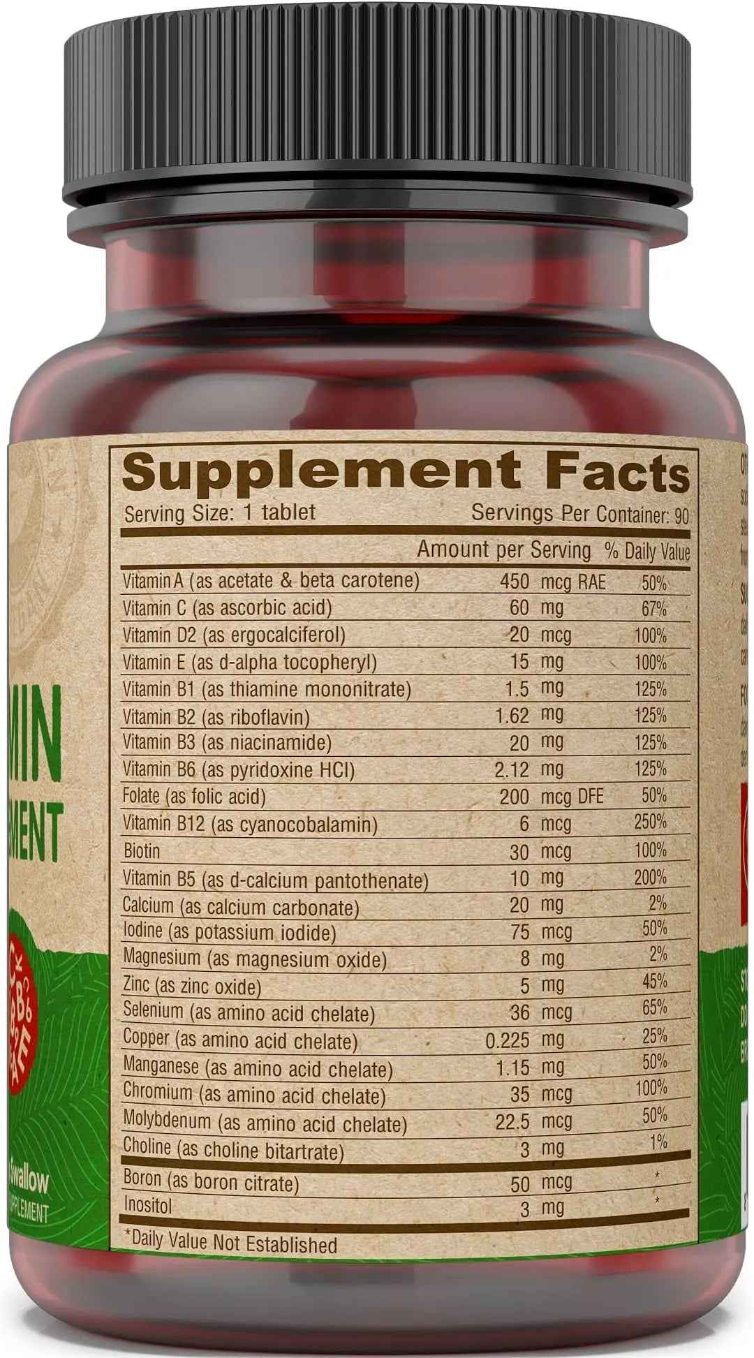 DEVA Vegan Iron-Free Multivitamin & Mineral Supplement, Vitamin C, D2, E & B-Complex, Biotin, 90 Tiny Tablets