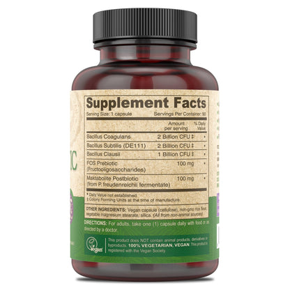 DEVA Vegan Probiotic Supplement - Pre, Pro, and Postbiotics for Digestive Health, 5 Billion CFU, Soil-Based, Spore-Forming, Dairy Free, FOS Prebiotics - PrimeBioHealth - canada supplements