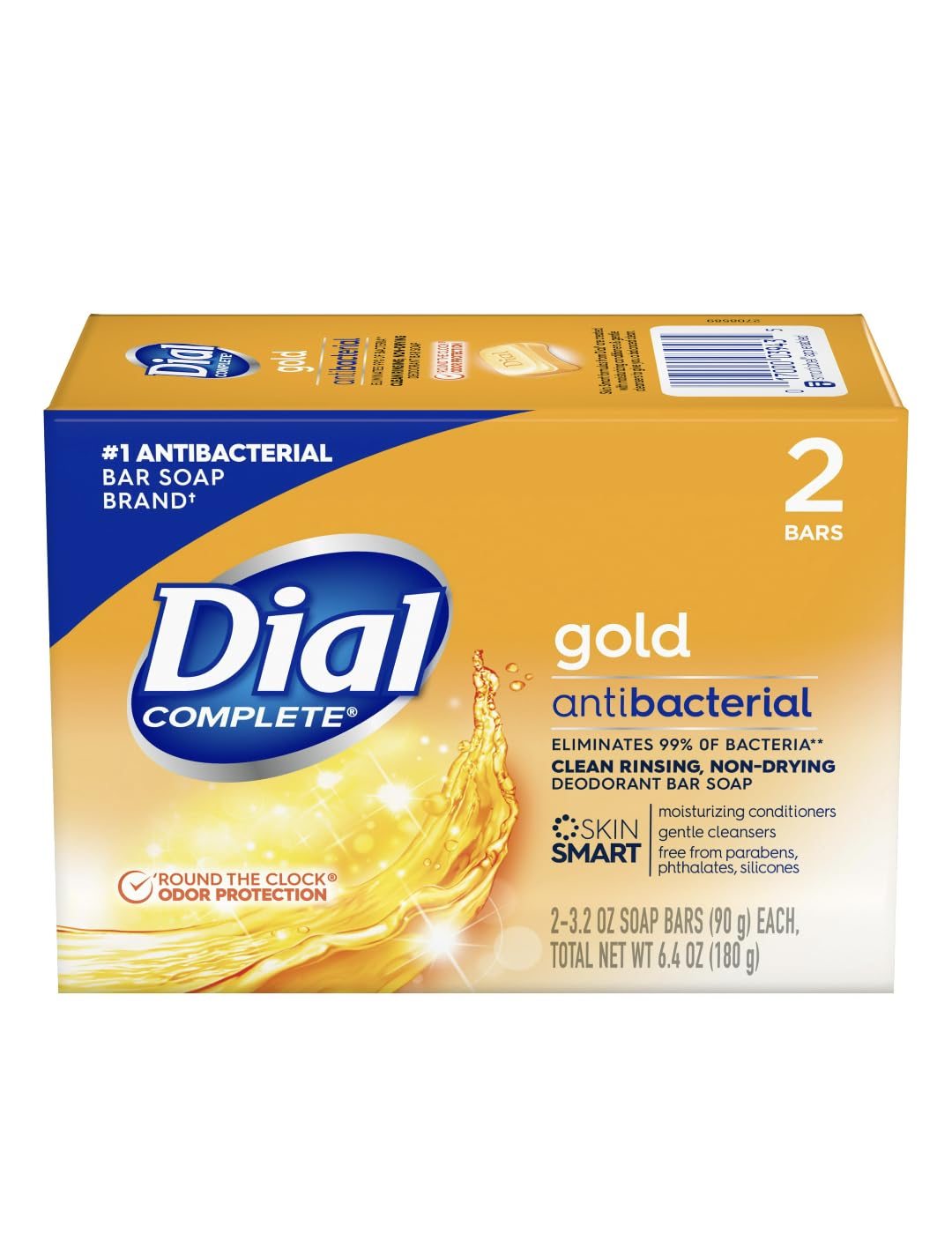 Dial Gold Antibacterial Deodorant Soap, 2 Pack, Total Net Wt 6.4 oz - PrimeBioHealth - canada supplements