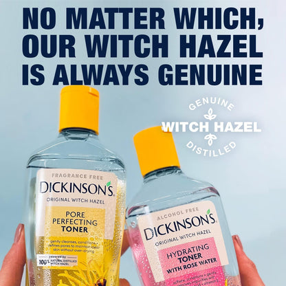 Dickinson's Enhanced Witch Hazel Hydrating Toner with Rosewater, Alcohol Free, 98% Natural Formula, 16 Fl Oz (Pack of 1) - PrimeBioHealth - canada supplements