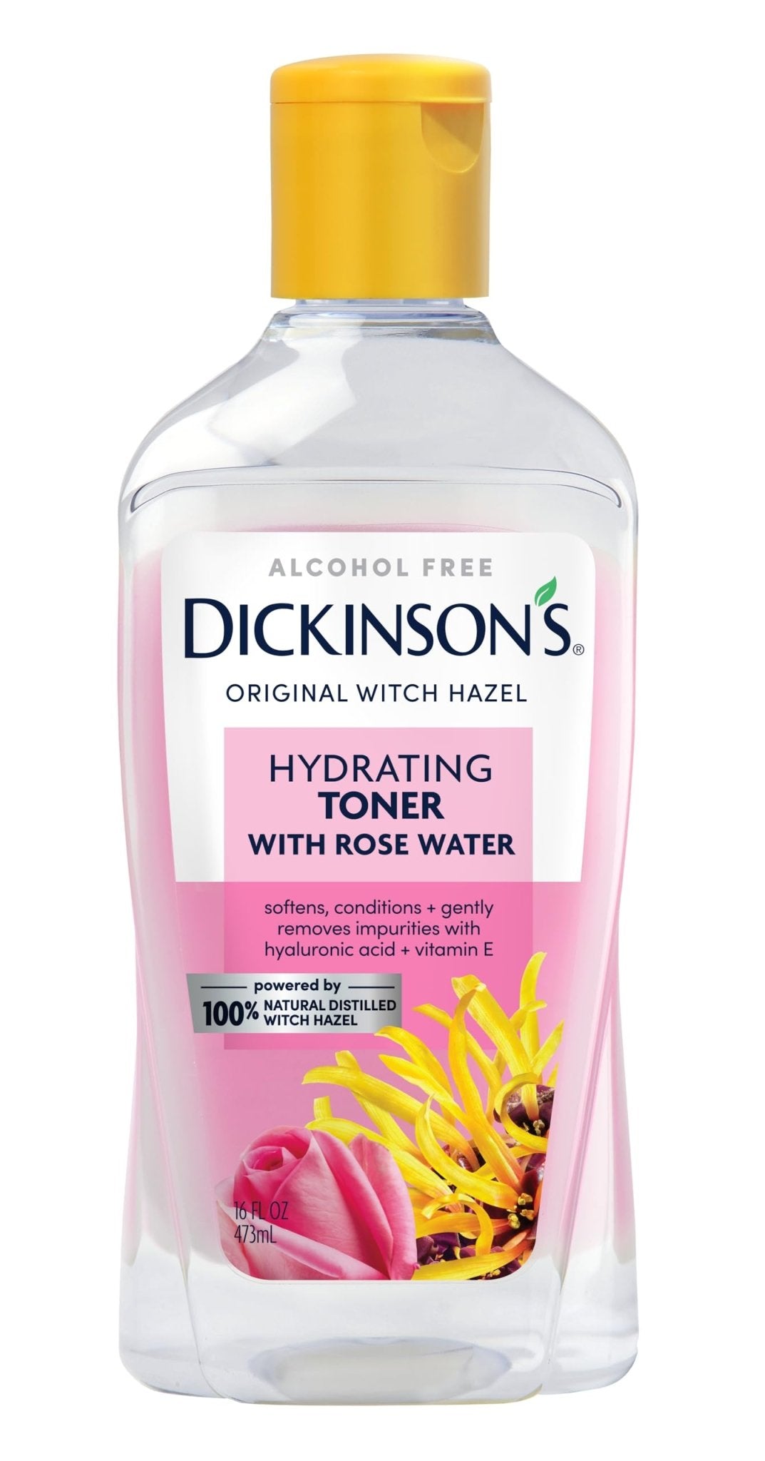 Dickinson's Enhanced Witch Hazel Hydrating Toner with Rosewater, Alcohol Free, 98% Natural Formula, 16 Fl Oz (Pack of 1) - PrimeBioHealth - canada supplements