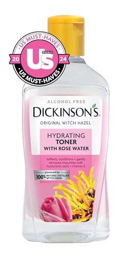 Dickinson's Enhanced Witch Hazel Hydrating Toner with Rosewater, Alcohol Free, 98% Natural Formula, 16 Fl Oz (Pack of 1) - PrimeBioHealth - canada supplements