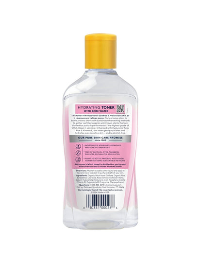 Dickinson's Enhanced Witch Hazel Hydrating Toner with Rosewater, Alcohol Free, 98% Natural Formula, 16 Fl Oz (Pack of 1) - PrimeBioHealth - canada supplements