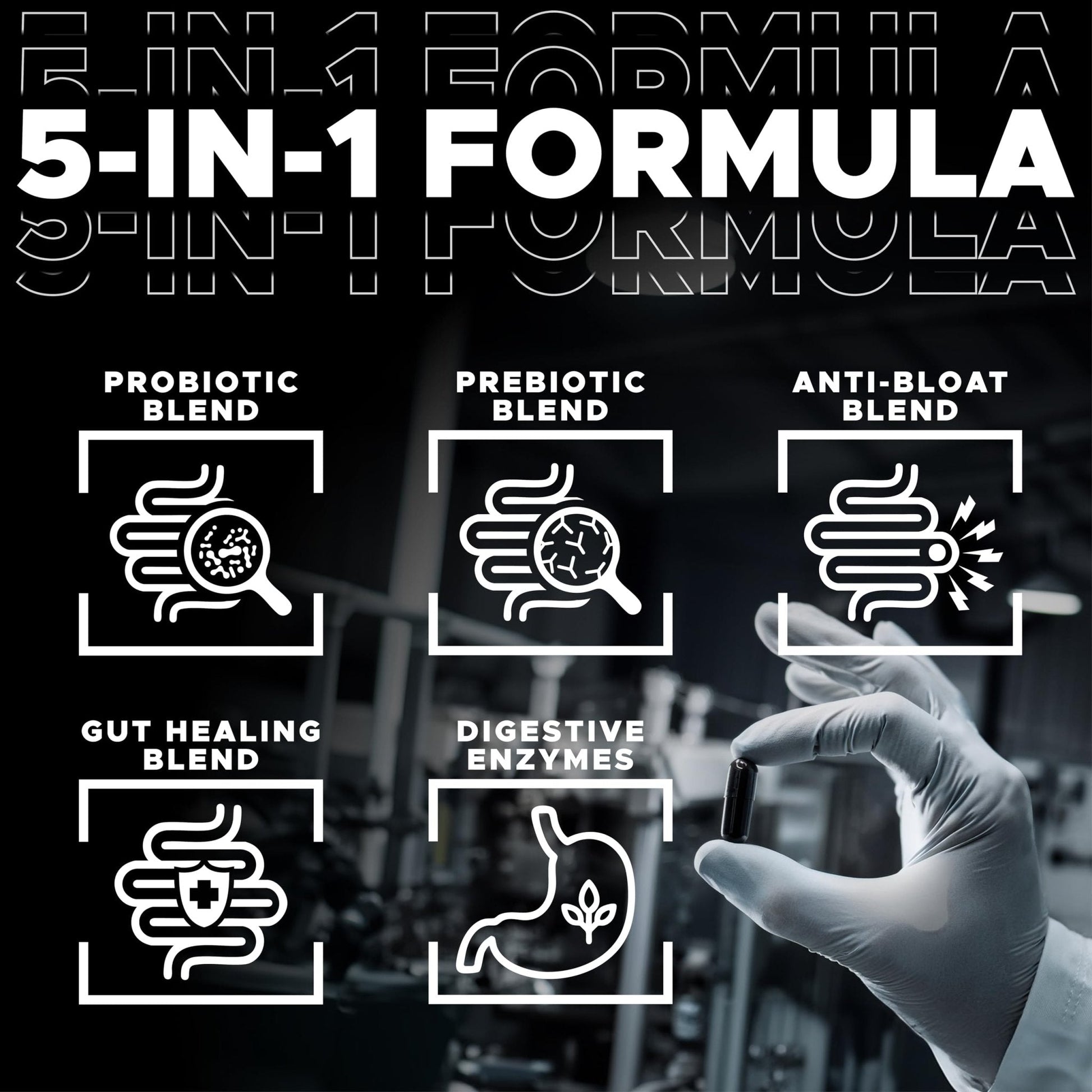 DIGESTIVAL 5-in-1 Gut Health Formula: Probiotics, Prebiotics, Enzymes, Gut Healing & Bloat Relief with 53 Ingredients, 60 Billion CFU, and Advanced Support for IBS, - PrimeBioHealth - canada supplements