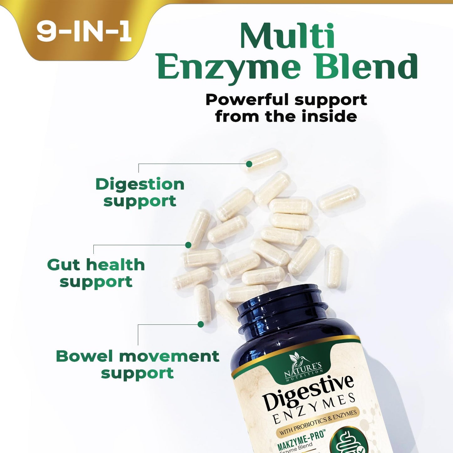 Digestive Enzymes - Super Digestive Multi Enzyme Complex for Bloating & Gut Health Support with Bromelain, Papain, Probiotics & Prebiotics - Digestion Health - PrimeBioHealth - canada supplements