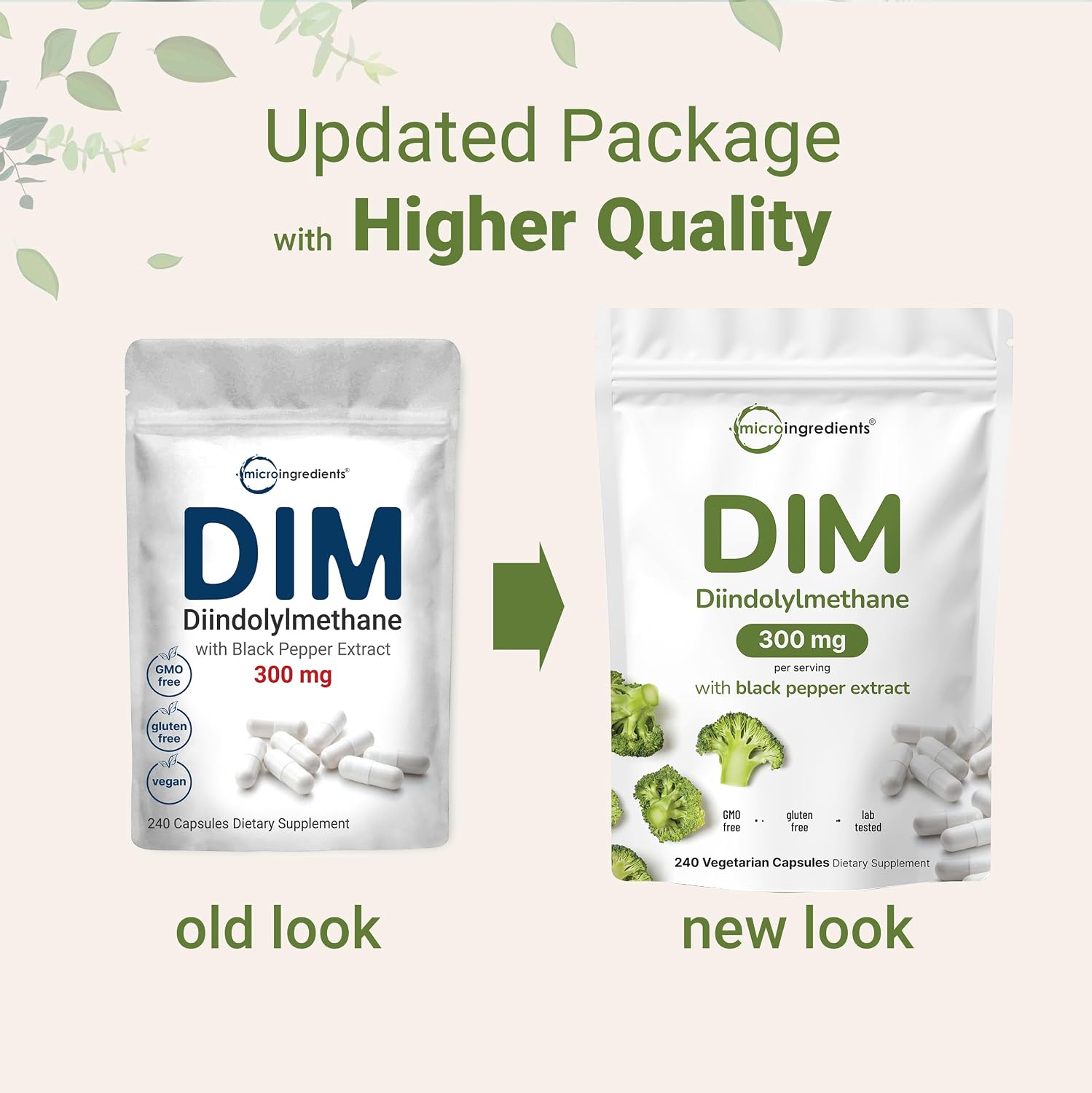 DIM Active Supplement, DIM 300mg, 240 Veggie Capsules (8-Month Supply), 2 in 1 Formula, Estrogen Metabolism, Premium DIM-Plus Broccoli Extract Supplement With Black Pepper for Better Absorption - PrimeBioHealth - canada supplements