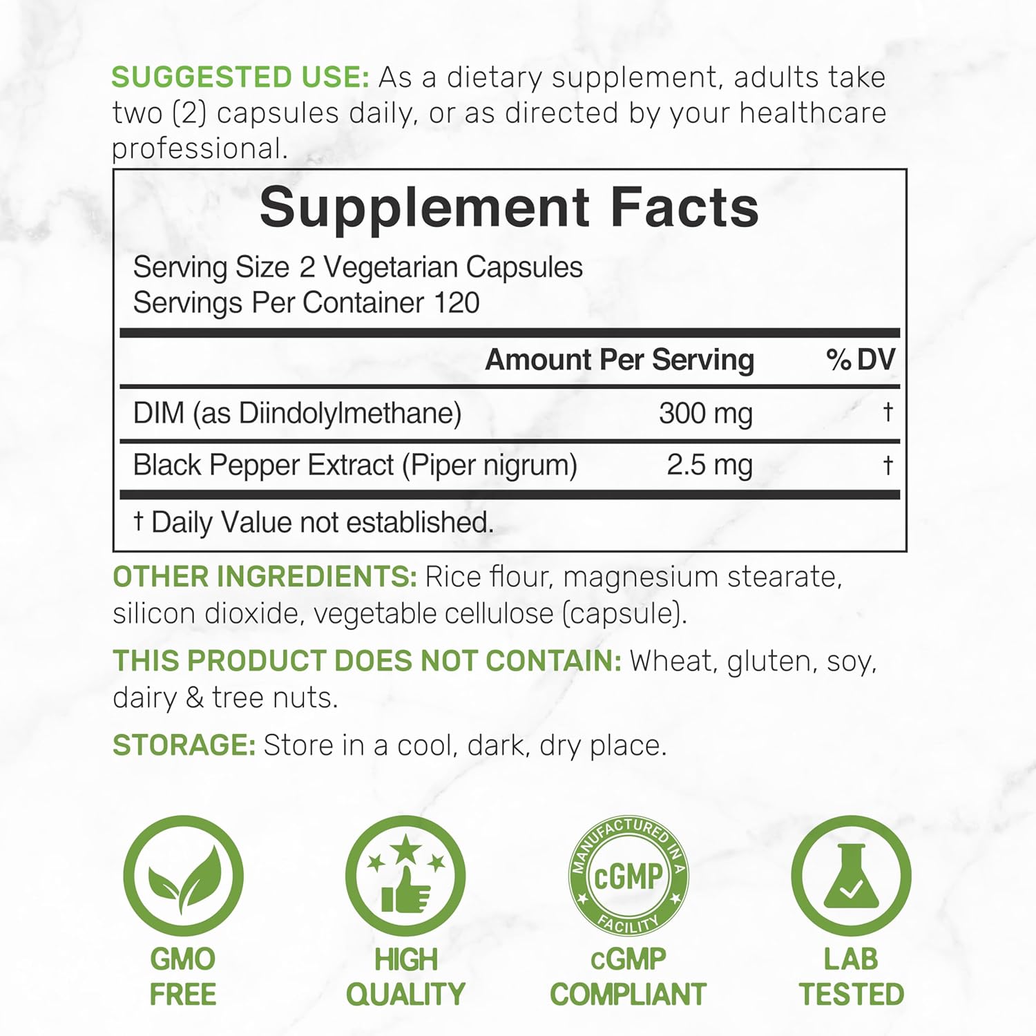 DIM Supplement 300mg with Black Pepper, 240 Vegetarian Caps, 4 Months Supply | 2-in-1 Dim Supplement for Women & Men | Diindolylmethane Plus Black Pepper Extract for Enhanced Absorption* - PrimeBioHealth - canada supplements