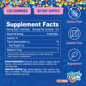 Dippin Dots - Melatonin Gummies for Kids & Adults (60 Days Supply) Strawberry Sunset Creme Flavor | 2.5mg Per Kids Melatonin Supplement for Faster, - PrimeBioHealth - canada supplements