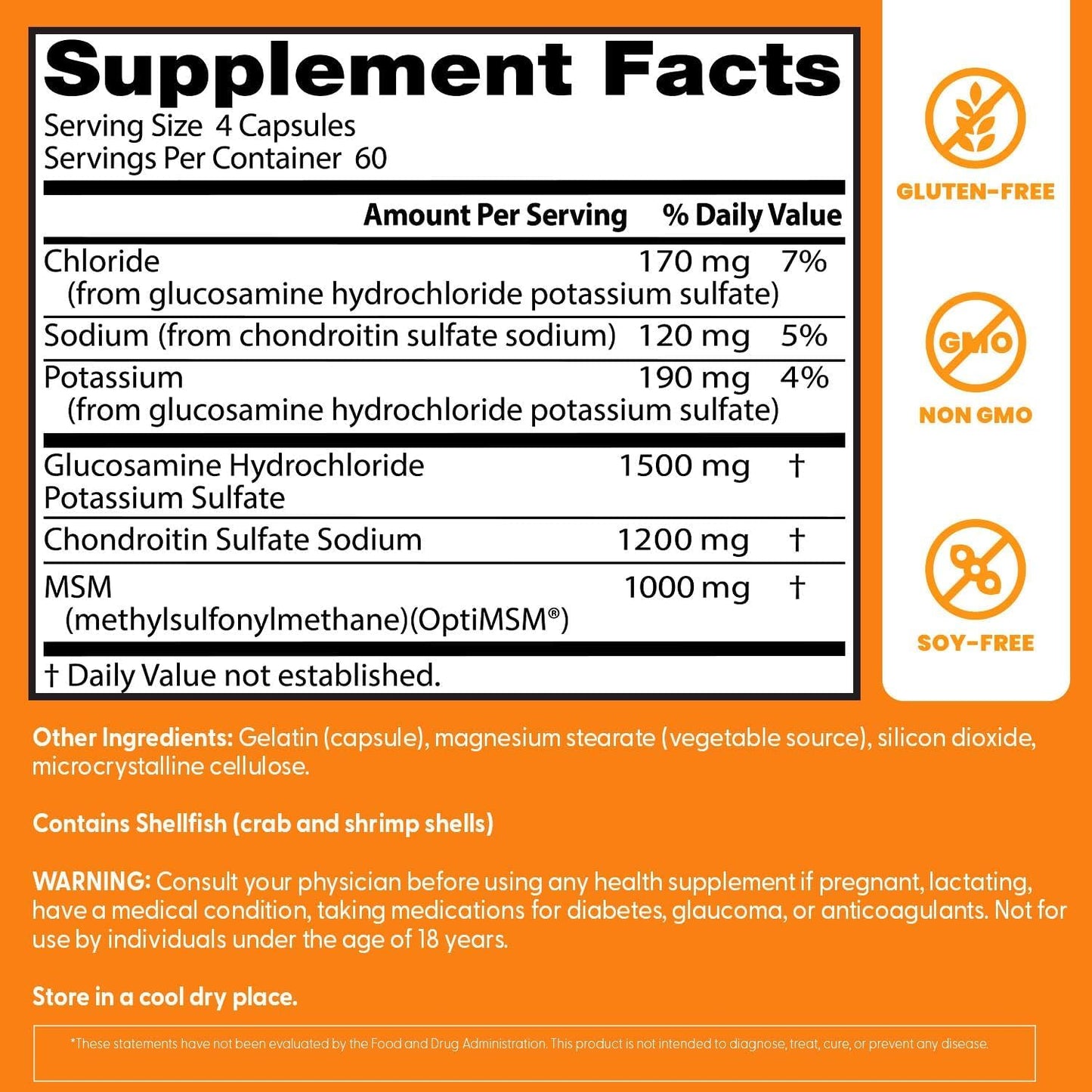 Doctor's BEST Glucosamine Chondroitin MSM - Joint Health Support Supplement for Women & Men, Nutritional Support for Joint Strength, Hair, Skin, & Nails, Gluten Free, Non GMO - 240 Capsules - PrimeBioHealth - canada supplements