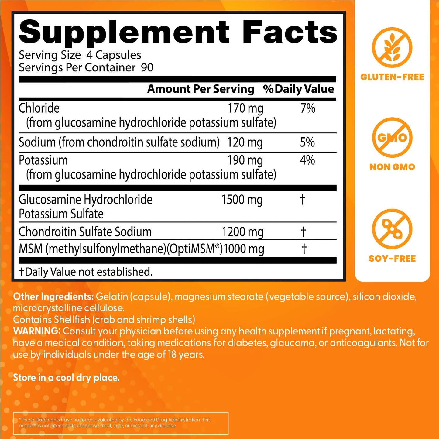 Doctor's BEST Glucosamine Chondroitin MSM - Joint Health Support Supplement for Women & Men, Nutritional Support for Joint Strength, Hair, Skin, & Nails, Gluten Free, Non GMO - 240 Capsules - PrimeBioHealth - canada supplements