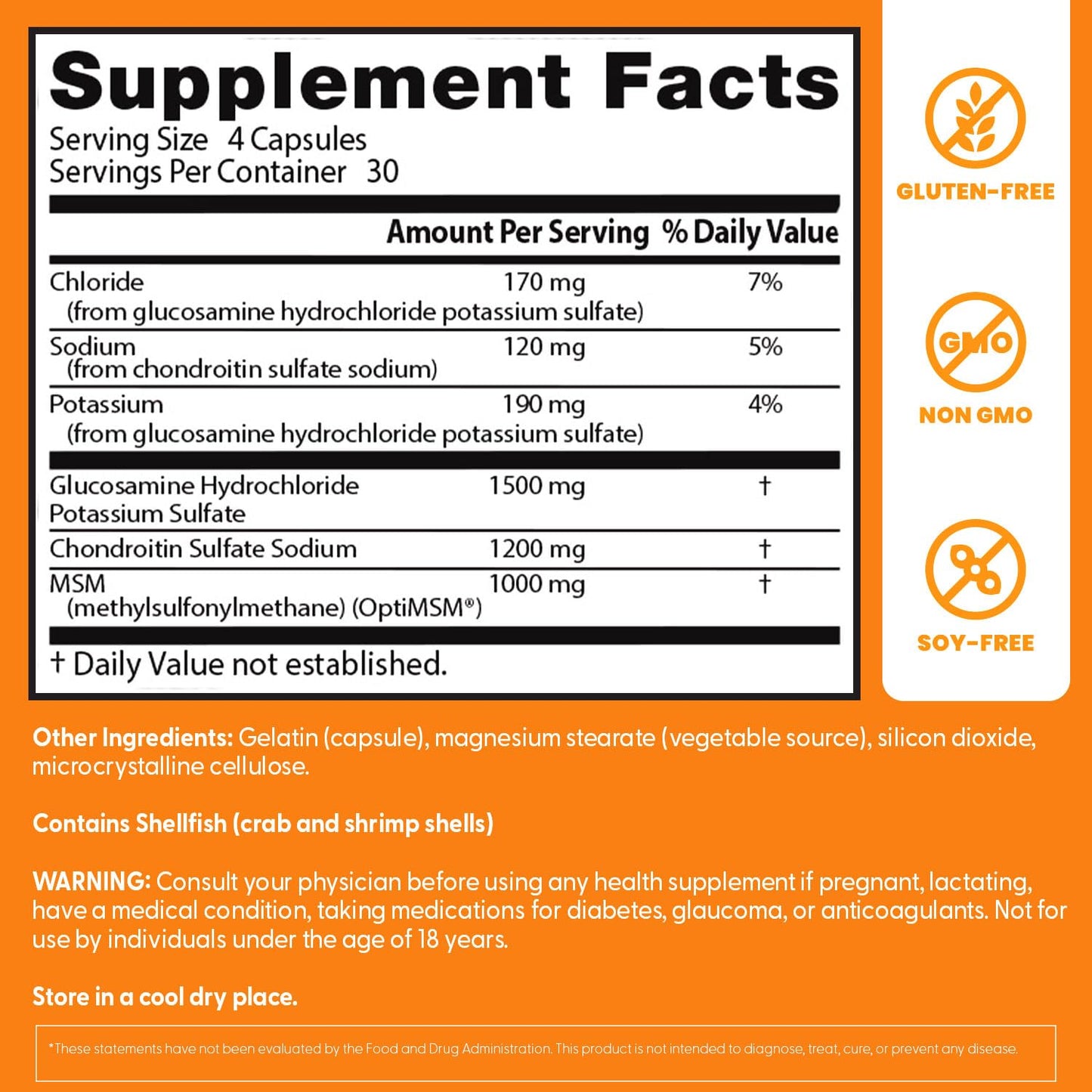 Doctor's BEST Glucosamine Chondroitin MSM - Joint Health Support Supplement for Women & Men, Nutritional Support for Joint Strength, Hair, Skin, & Nails, Gluten Free, Non GMO - 240 Capsules - PrimeBioHealth - canada supplements