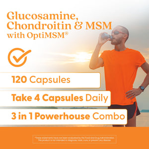 Doctor's BEST Glucosamine Chondroitin MSM - Joint Health Support Supplement for Women & Men, Nutritional Support for Joint Strength, Hair, Skin, & Nails, Gluten Free, Non GMO - 240 Capsules - PrimeBioHealth - canada supplements