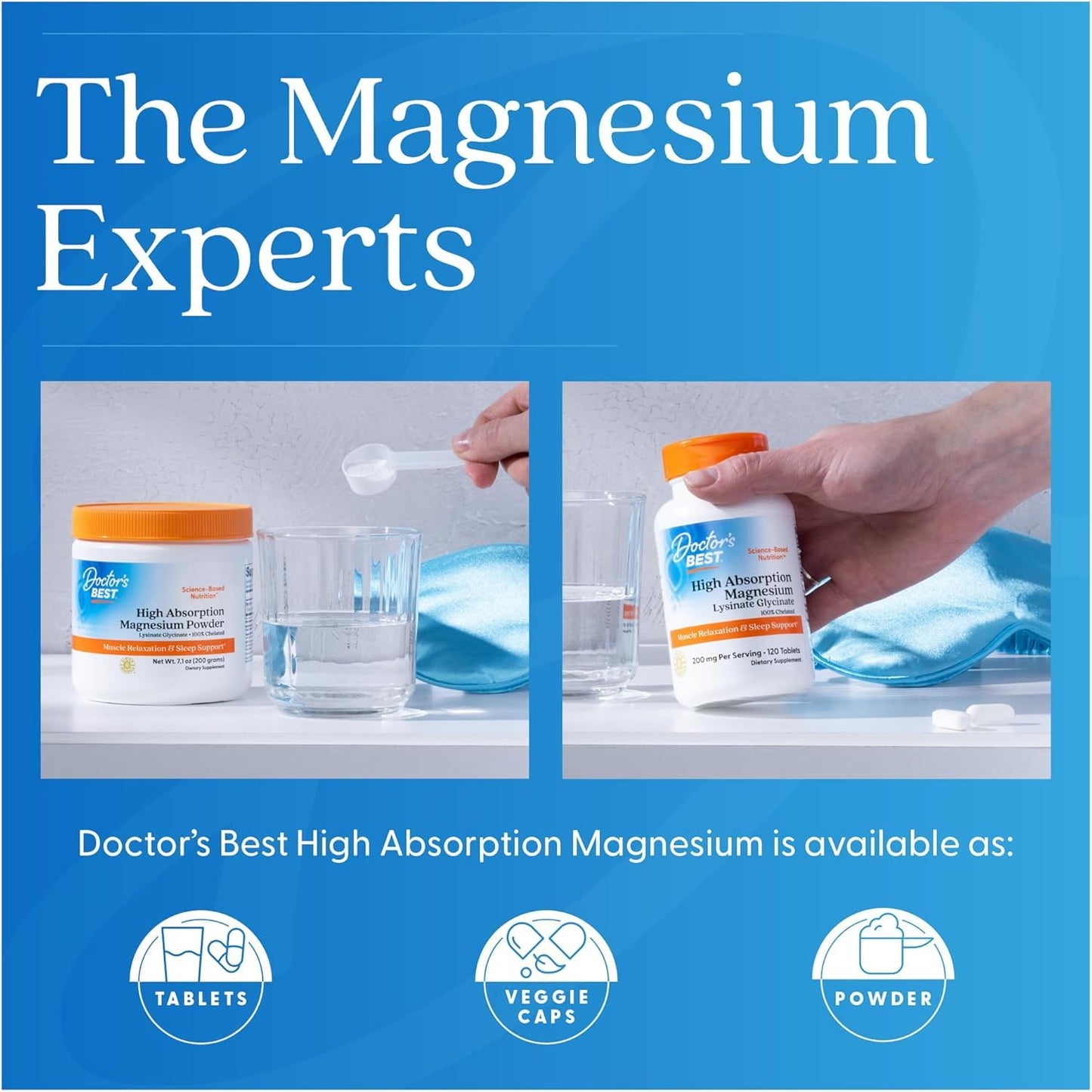 Doctor's Best High Absorption Magnesium Glycinate Lysinate Supplement for Sleep Support - Chelated Magnesium Tablets for Women & Men, 200mg per Serving, Supports Calm & Relaxation, Vegan - 240 Count - PrimeBioHealth - canada supplements