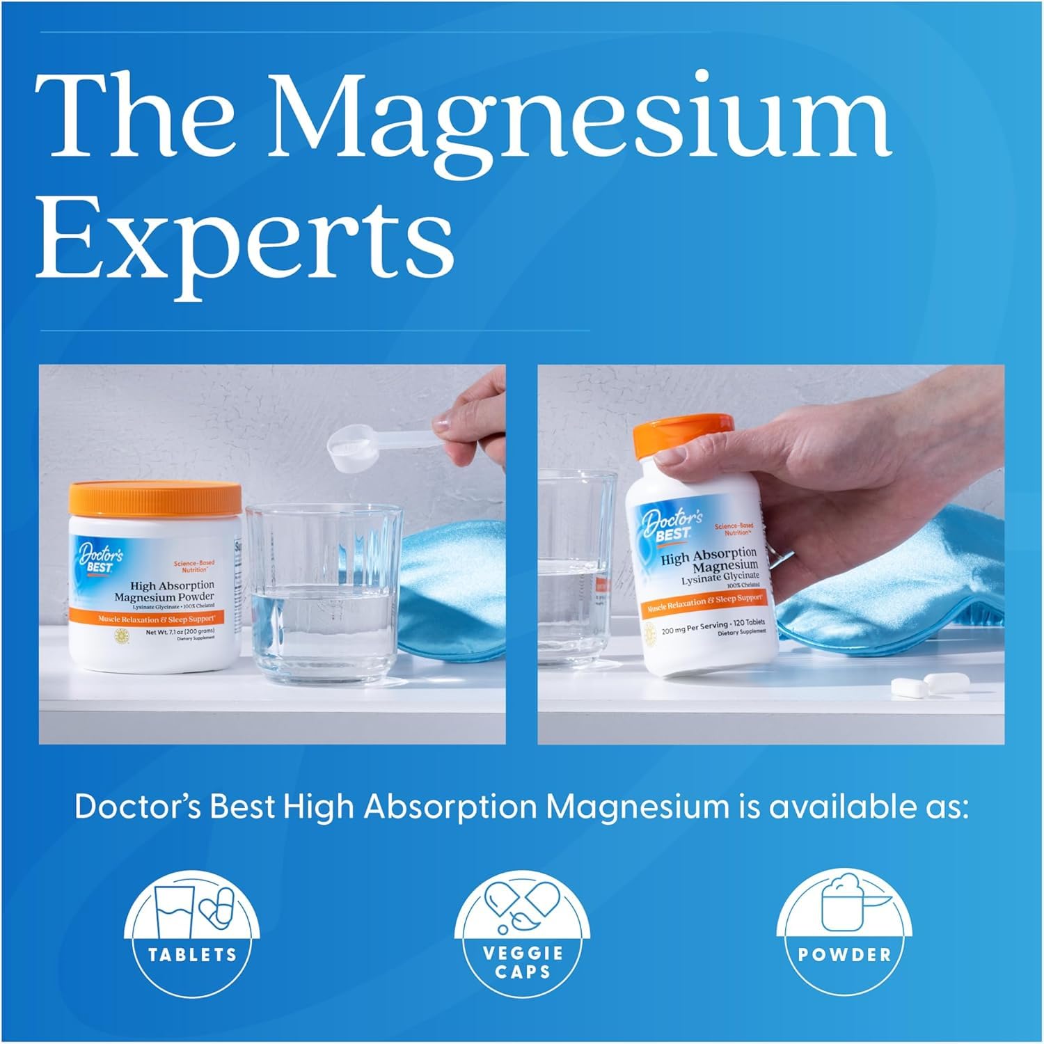 Doctor's Best High Absorption Magnesium Glycinate Lysinate Supplement for Sleep Support - Chelated Magnesium Tablets for Women & Men, 200mg per Serving, Supports Calm & Relaxation, Vegan - 240 Count - PrimeBioHealth - canada supplements