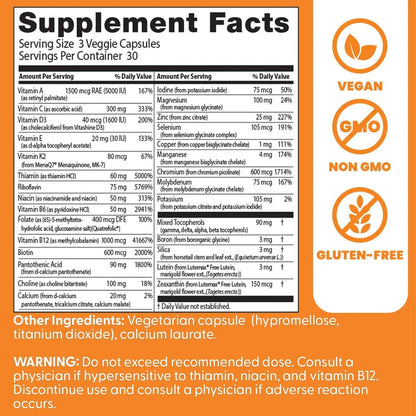Doctors Best Multi-Vitamin Mineral Complex, Comprehensive Health Support, Non-GMO, Gluten Free, Vegan 90 Veggie Capsules - PrimeBioHealth - canada supplements