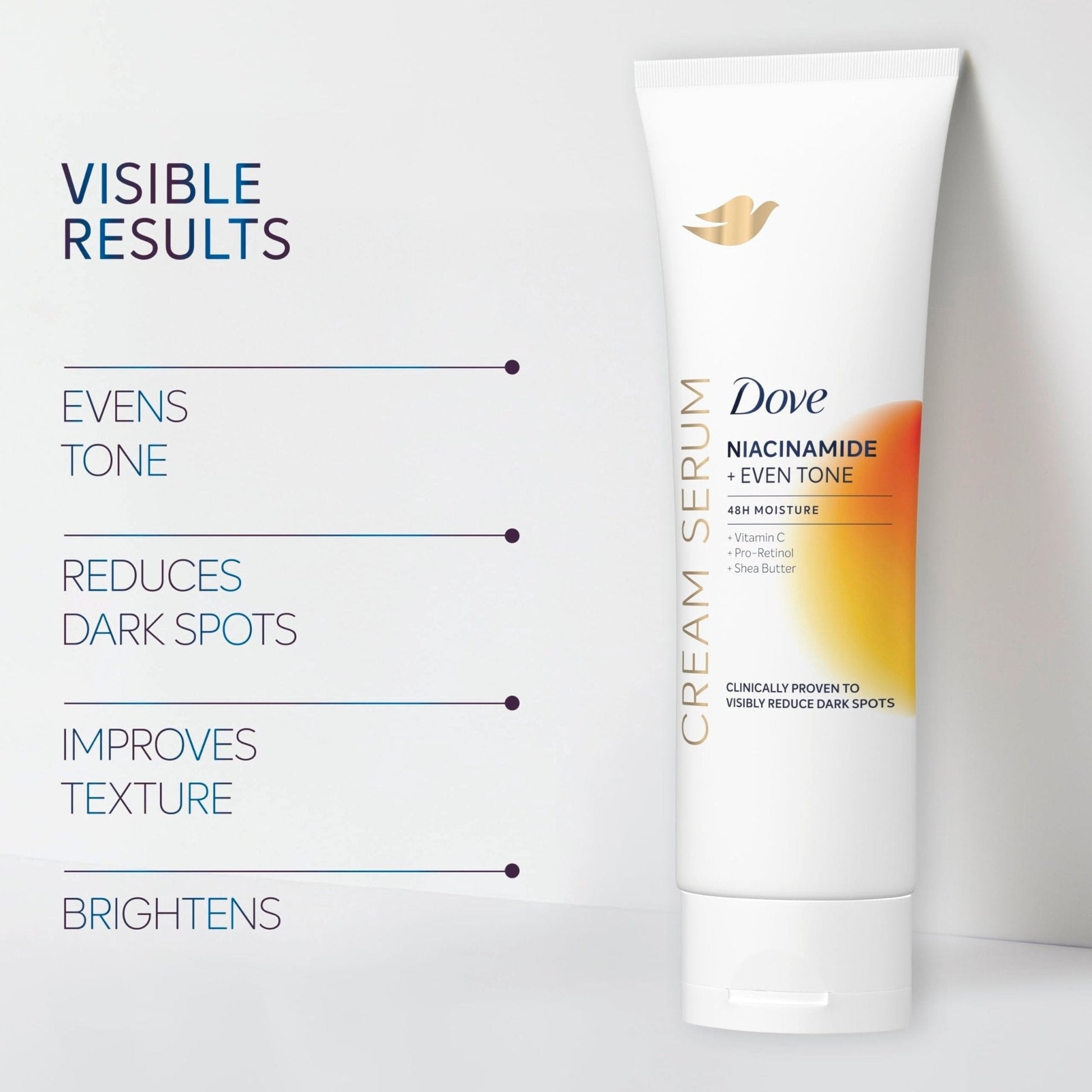 Dove Body Cream Serum Niacinamide + Even Tone for Dark Spots and Uneven Tone with Vitamin C, Pro-Retinol and Shea Butter Lotion, 8 oz - PrimeBioHealth - canada supplements