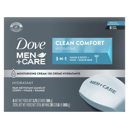 DOVE MEN + CARE Body and Face Bar To Clean and Hydrate Skin Body and Facial Cleanser More Moisturizing Than Bar Soap 3.75 oz 8 Bars - PrimeBioHealth - canada supplements