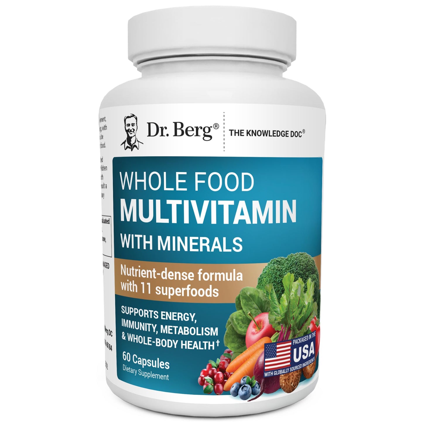 Dr. Berg Whole Food Multivitamin with Minerals - Daily Multivitamin for Men and Women - Includes Premium Whole Food Fruits and Vegetable Blend with Folate - PrimeBioHealth - canada supplements