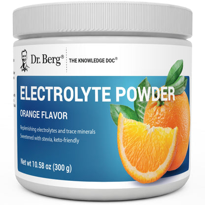 Dr. Berg Zero Sugar Hydration Keto Electrolyte Powder - Enhanced w/ 1000 mg of Potassium & Real Pink Himalayan Salt (NOT Table Salt) - Orange Flavor Hydration Drink Mix Supplement - 50 Servings - PrimeBioHealth - canada supplements