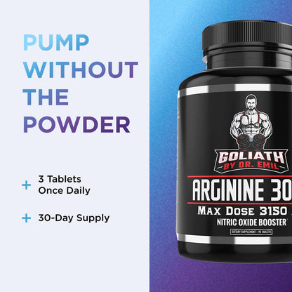 Dr. Emil - L Arginine (3150mg) Highest Capsule Dose - Nitric Oxide Supplement for Vascularity, Endurance and Heart Health - PrimeBioHealth - canada supplements