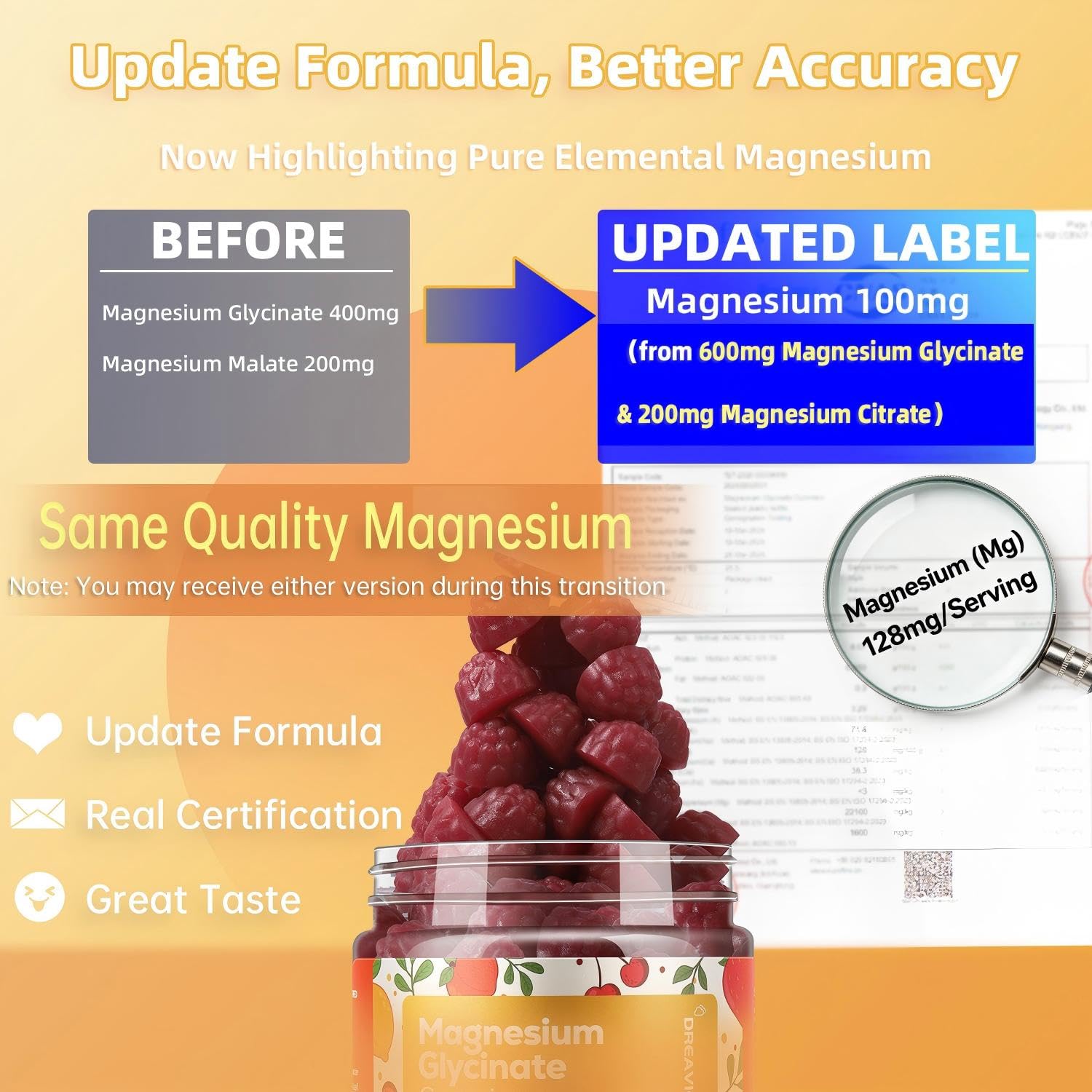 DREAVIO 90 Count Magnesium Glycinate Gummies w/Ashwagandha Supplement - Sugar Free Zinc Magnesium Glycinate - PrimeBioHealth - canada supplements