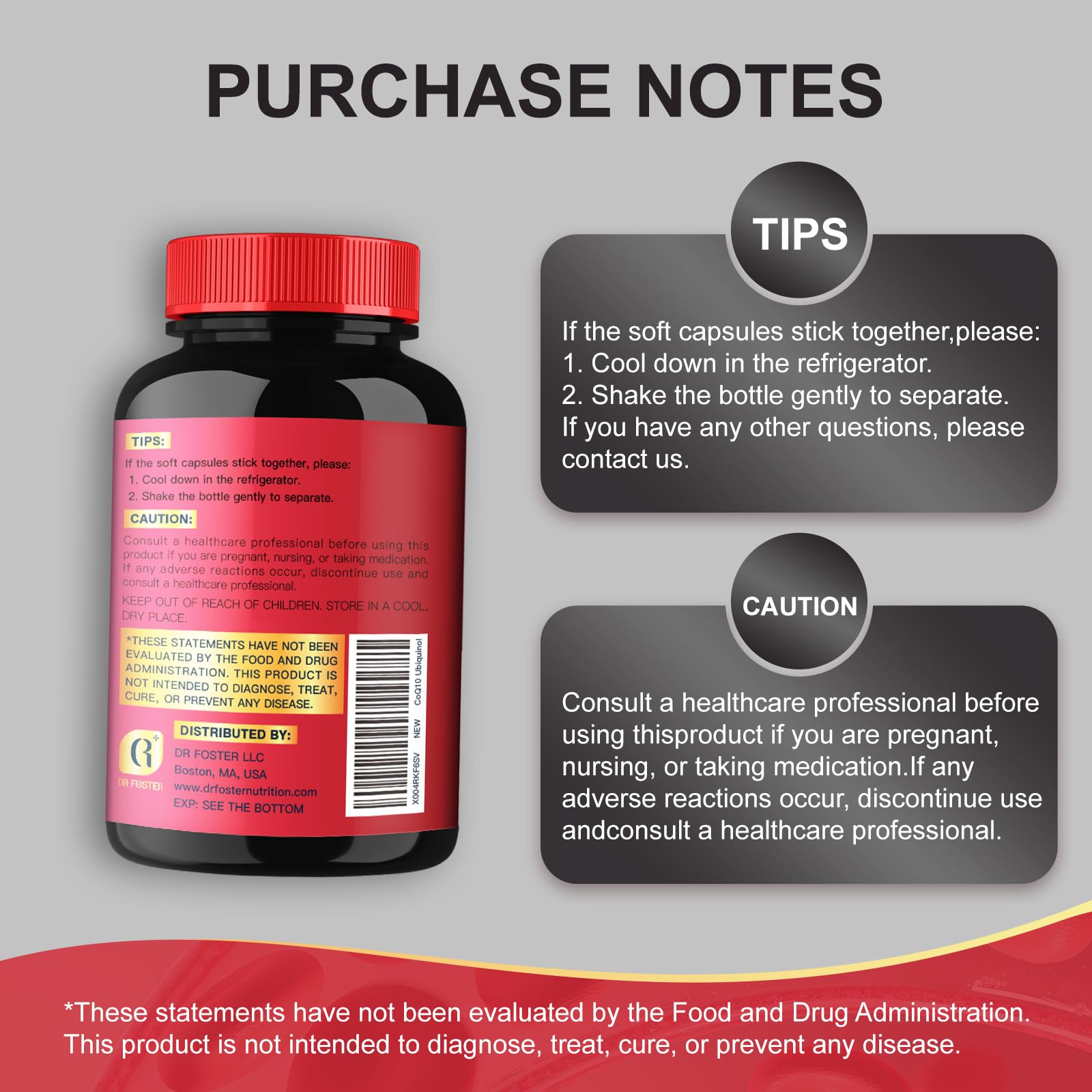 DRFOSTER CoQ10 100mg Ubiquinol - Coenzyme Q10 Co Q 10 Supplement Cq10 with PQQ & Vitamin E & Black Pepper - 120 Count - PrimeBioHealth - canada supplements