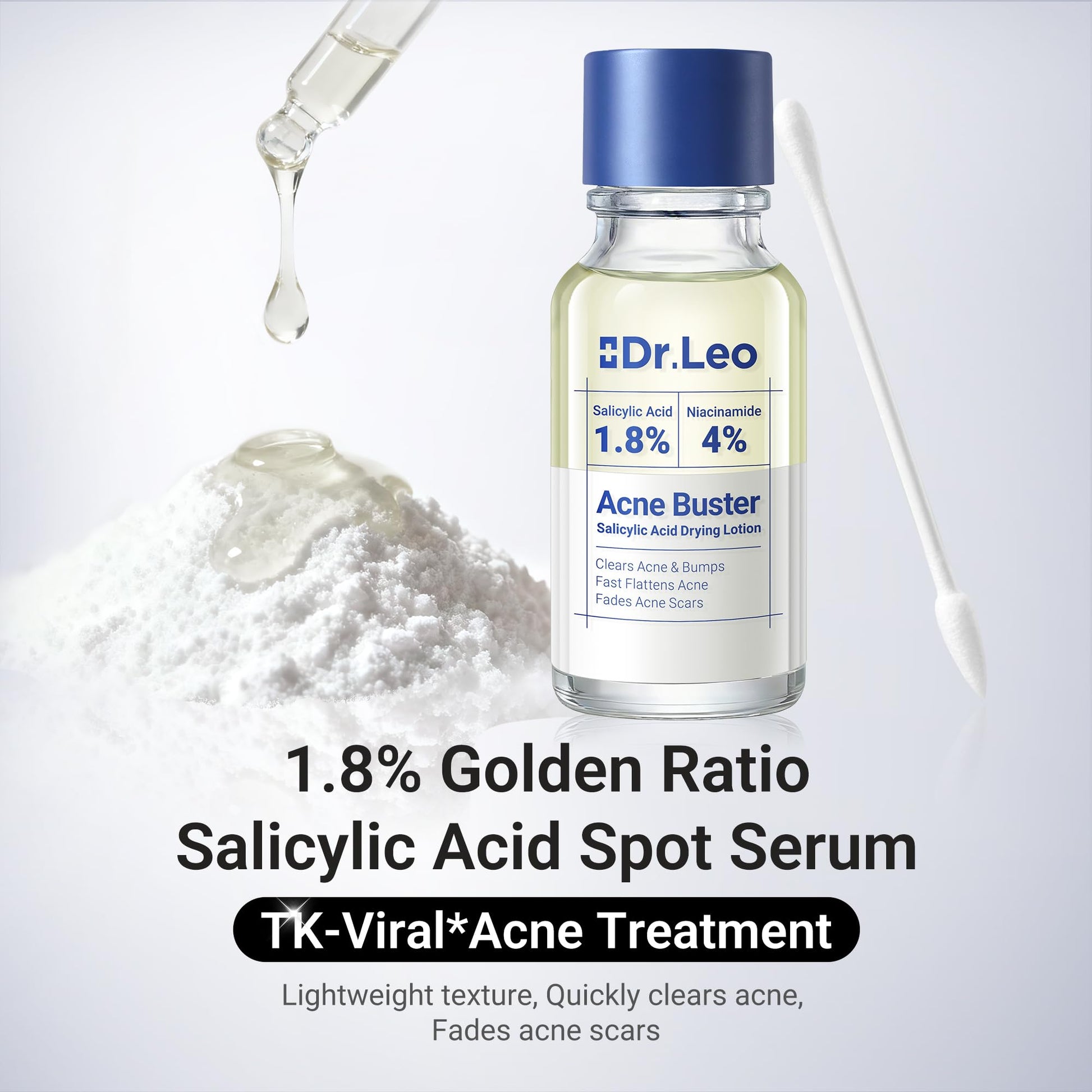 Dr.Leo 1.8% Salicylic Acid Spot Serum, Acne Treatment for Acne-Prone Sensitive Skin | Niacinamide, Fast Pimple Relief, Fades Acne Marks - PrimeBioHealth - canada supplements