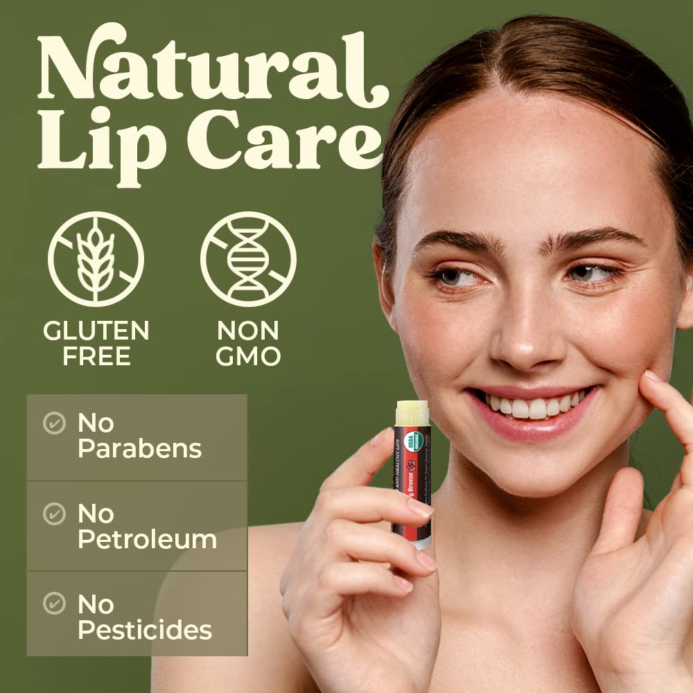 Earth's Daughter USDA Organic Lip Balm 6-Pack - Fruit Flavors, Beeswax, Coconut Oil, Vitamin E - Best Lip Repair - PrimeBioHealth - canada supplements
