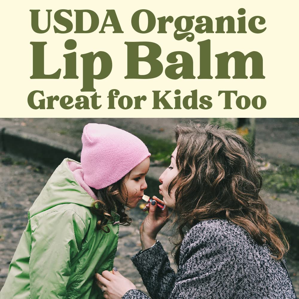 Earth's Daughter USDA Organic Lip Balm 6-Pack - Fruit Flavors, Beeswax, Coconut Oil, Vitamin E - Best Lip Repair - PrimeBioHealth - canada supplements